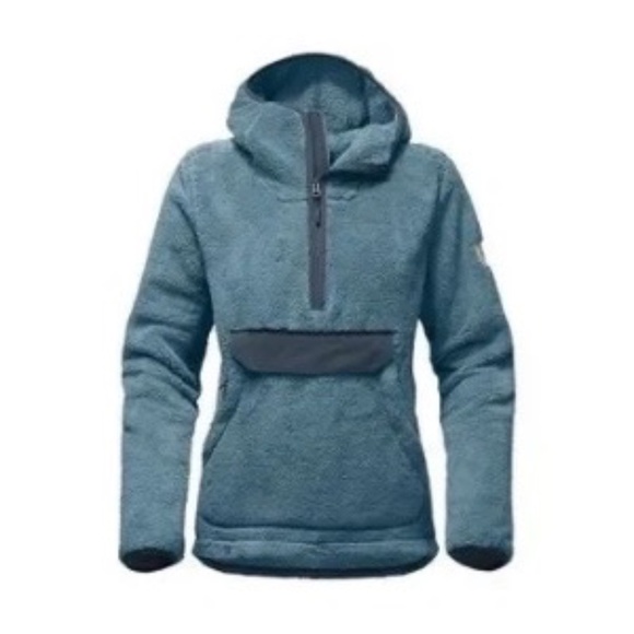 The North Face Blue Jacket Campshire Sherpa Fleece Zip Pullover Hoodie, Size M - Picture 1 of 15